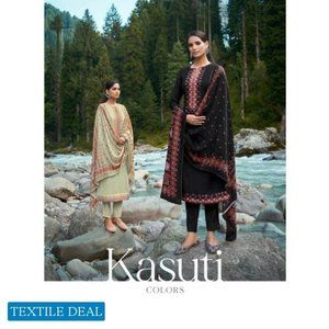 SUDRITI KASUTI COLORS WHOLESALE COTTON SATIN SALWA